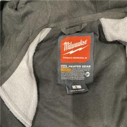 AS-IS Men's Large M12 12-Volt Lithium-Ion Cordless Gray Heated Jacket Hoodie Kit with (1) 2.0 Ah Battery and Charger