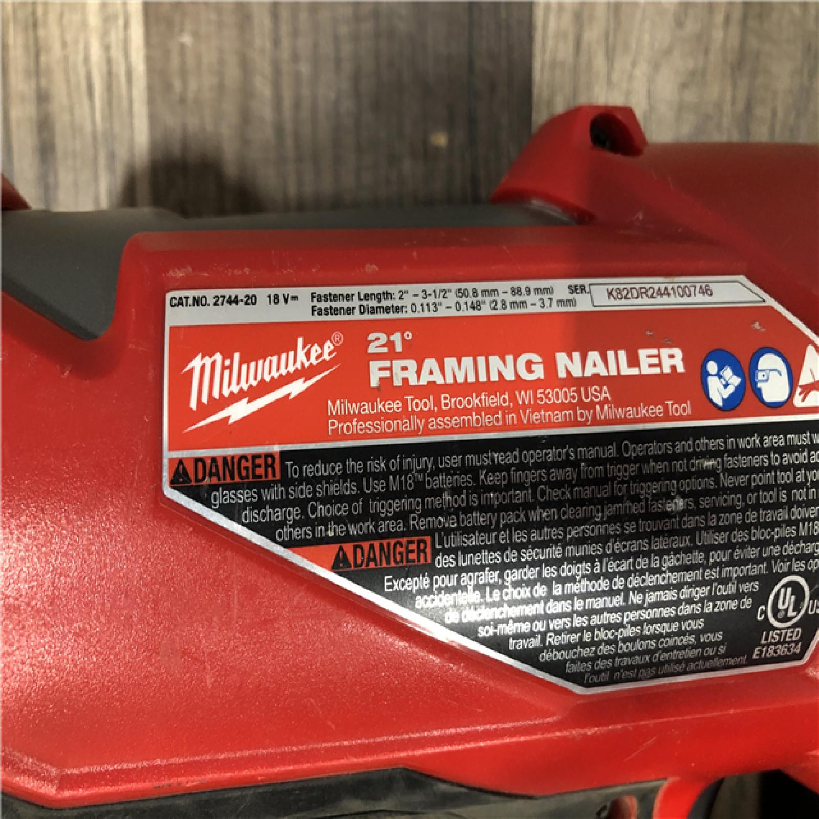AS-IS Milwaukee FUEL 3-1/2 in. 18-Volt 21-Degree Lithium-Ion Brushless Cordless Framing Nailer (Tool-Only)