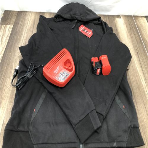 AS-IS Milwaukee Men's X-Large 12-Volt Lithium-Ion Cordless Black Heated Jacket Hoodie Kit