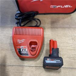AS-IS Milwaukee FUEL 12V Li-Ion Brushless Cordless Stubby 3/8 in. Impact Wrench Kit