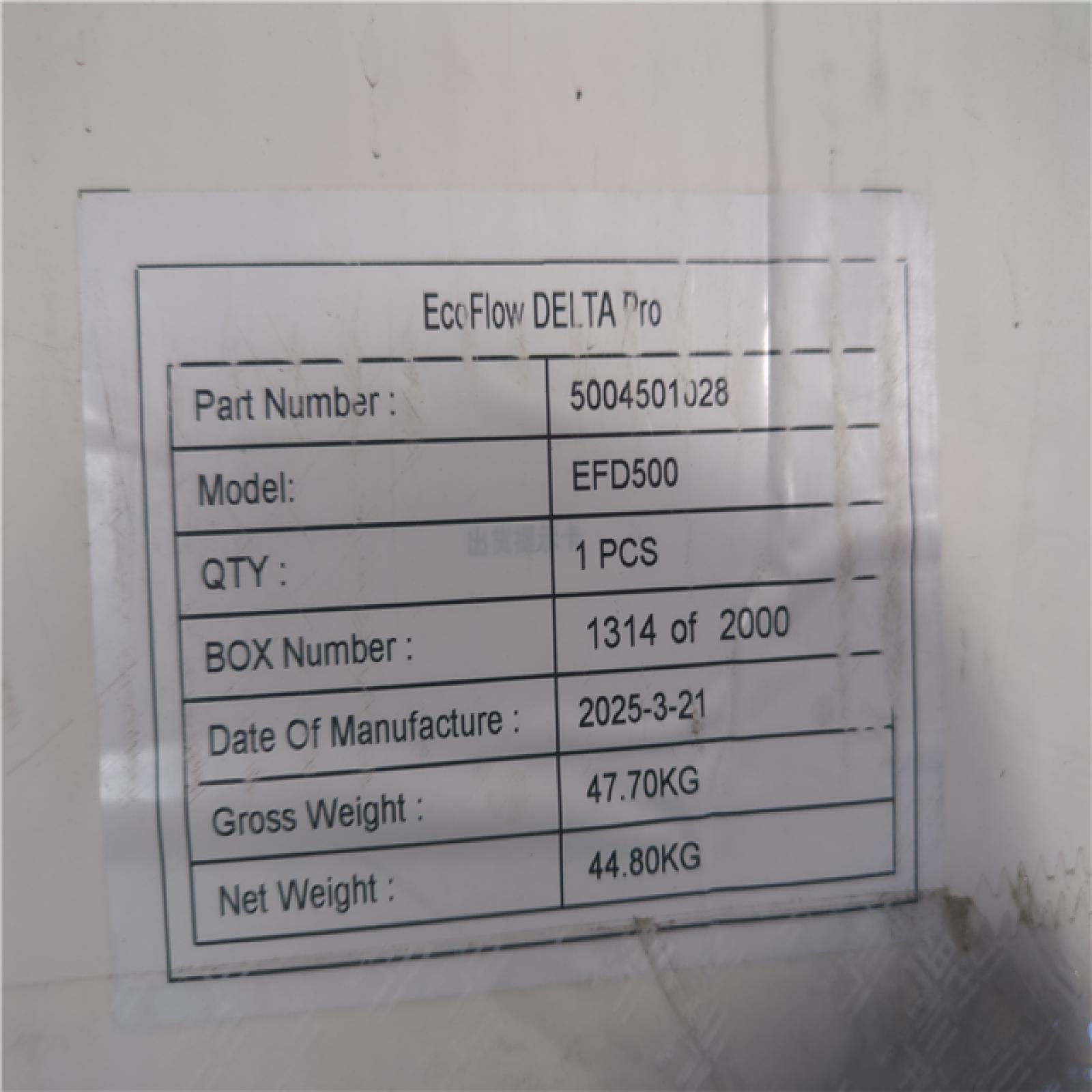 CALIFORNIA AS-IS ECOFLOW 7200W BATTERY GENERATOR