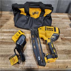 Houston Location AS-IS DEWALT 20V MAX XR 16-Gauge Electric Cordless Angled Finishing Nailer Kit