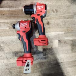 HOUSTON LOCATION - AS-IS Milwaukee M18 18V Lithium-Ion Brushless Cordless Compact Drill/Impact Combo Kit (2-Tool) W/(2) 2.0 Ah Batteries  Charger & Bag