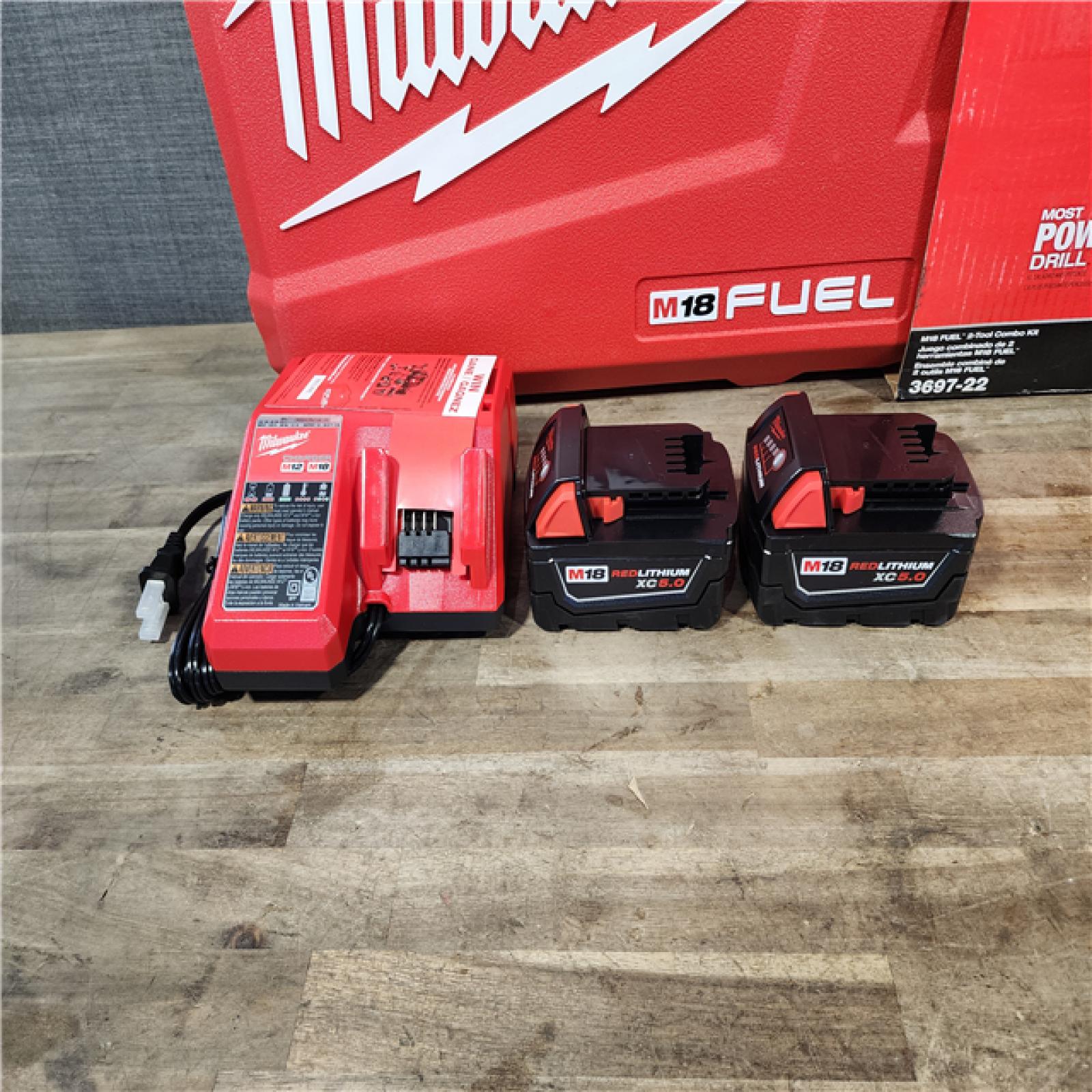 HOUSTON LOCATION - AS-IS (APPEARS LIKE NEW) MILWAUKEE FUEL 18V Lithium-Ion Brushless Cordless Hammer Drill and Impact Driver Combo Kit