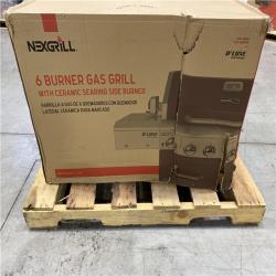 DALLAS LOCATION -Nexgrill Deluxe 6-Burner Propane Gas Grill in Mocha with Ceramic Searing Side Burner