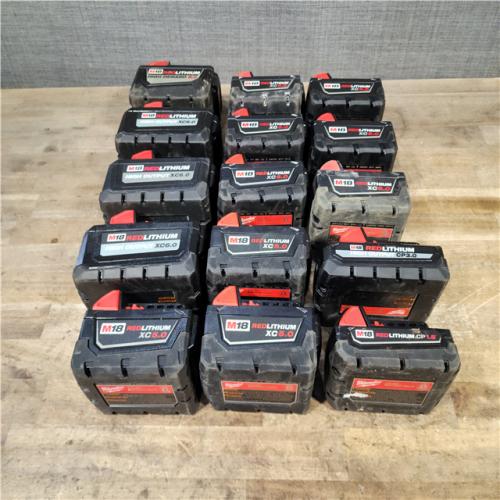 HOUSTON LOCATION - AS-IS MILWAUKEE BATTERY PACK QTY - 15