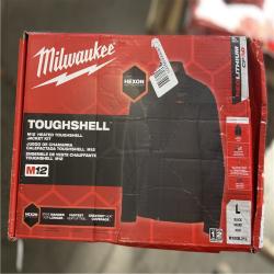 LIKE NEW! - Milwaukee Men's Large M12 12-Volt Lithium-Ion Cordless Tough Shell Black Heated Jacket with (1) 3.0 Ah Battery and Charger