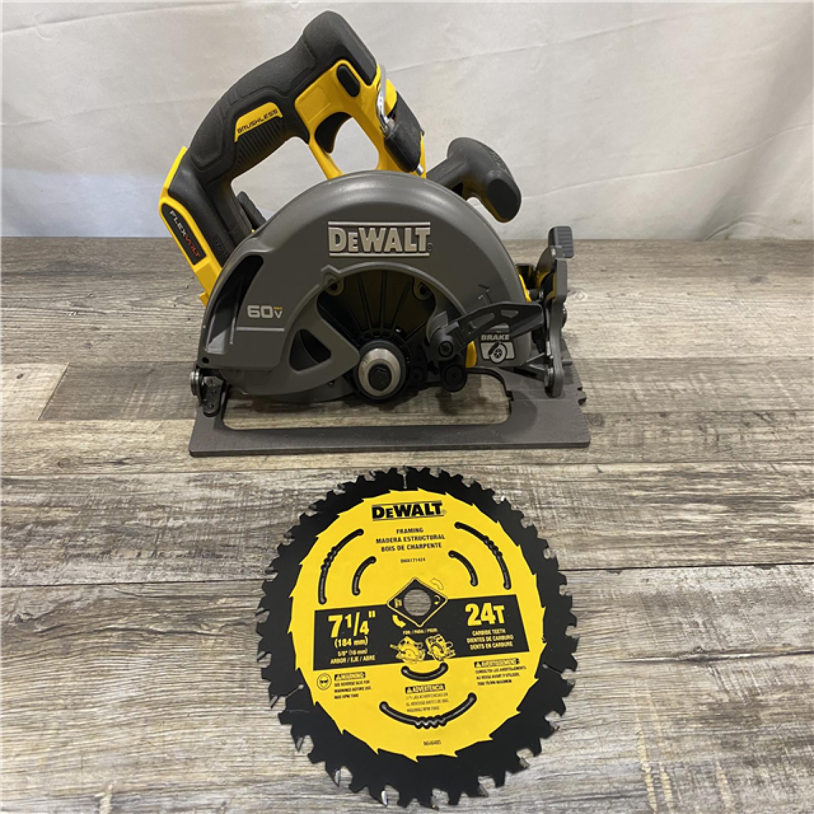 AS-IS DEWALT FLEXVOLT 60V MAX Cordless Brushless 7-1/4 in. Circular Saw with Brake (Tool Only)