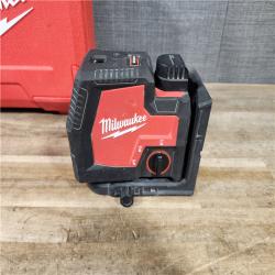 HOUSTON LOCATION - AS-IS Milwaukee Green 100 ft. Cross Line and Plumb Points Rechargeable Laser Level Kit