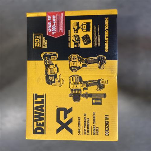 NEW! - Dewalt 20v XR DCK320X1R1 3-Tool Combo Kit FLEXVOLT 9Ah 20V 6Ah battery