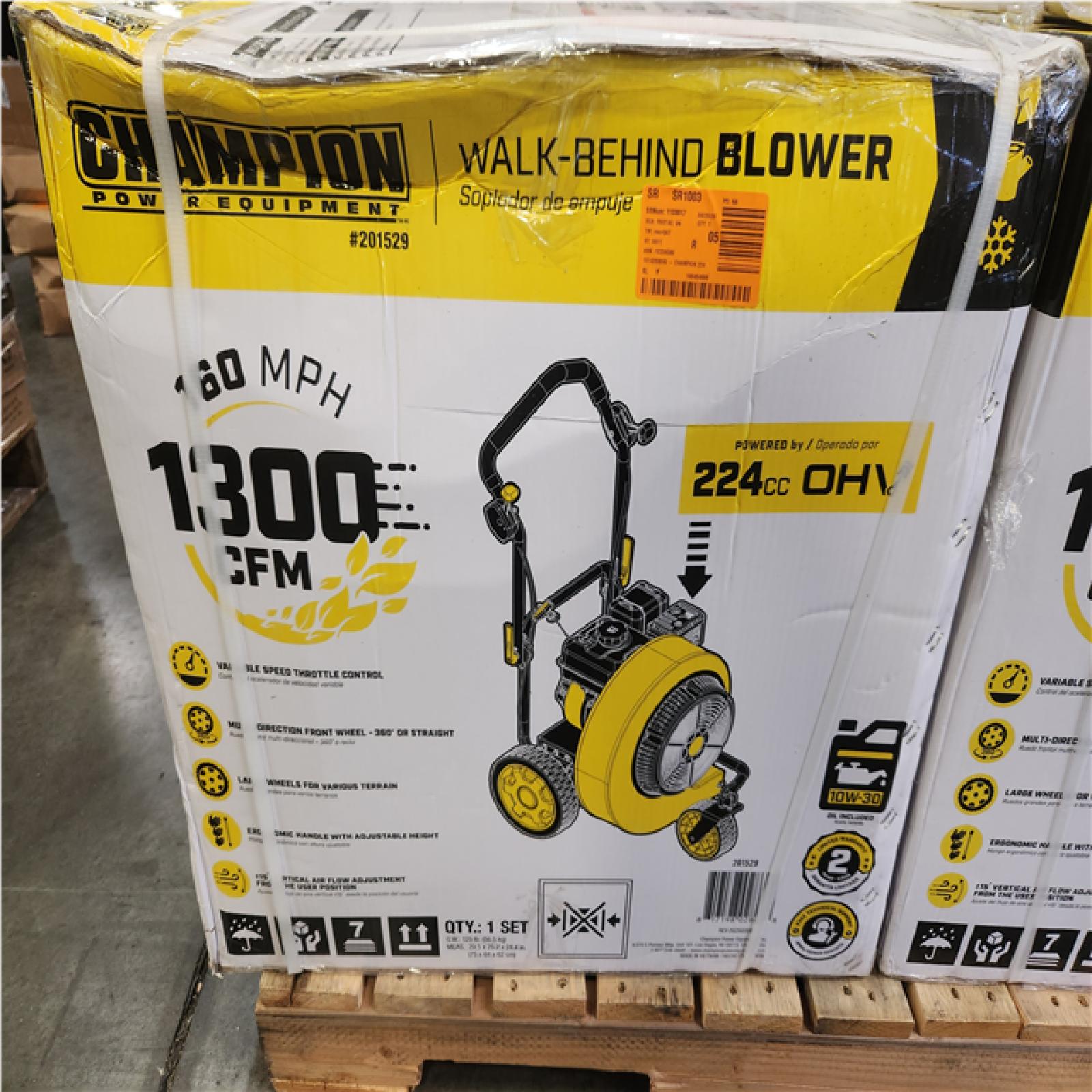 Phoenix NEW Champion Power Equipment 160 mph 224cc 1300 CFM Walk-Behind Gas Leaf Blower