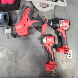 HOUSTON LOCATION - AS-IS AS-IS Milwaukee M18 18-Volt Lithium-Ion Brushless Cordless Combo Kit (4-Tool) with 2-Batteries, 1-Charger and Tool Bag