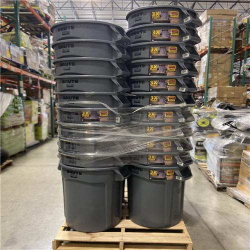 DALLAS LOCATION - Rubbermaid Brute 32 Gal. Gray Plastic Round Container (44 UNITS)