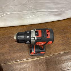 AS-IS Milwaukee 2904-22 Hammer Drill Driver Kit with Batteries  Charger & Tool Case  Red
