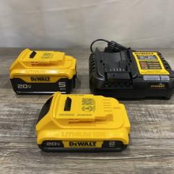 AS-IS DEWALT 20V MAX Lithium-Ion Battery Kit with 5.0Ah and 2.0Ah Battery and Charger