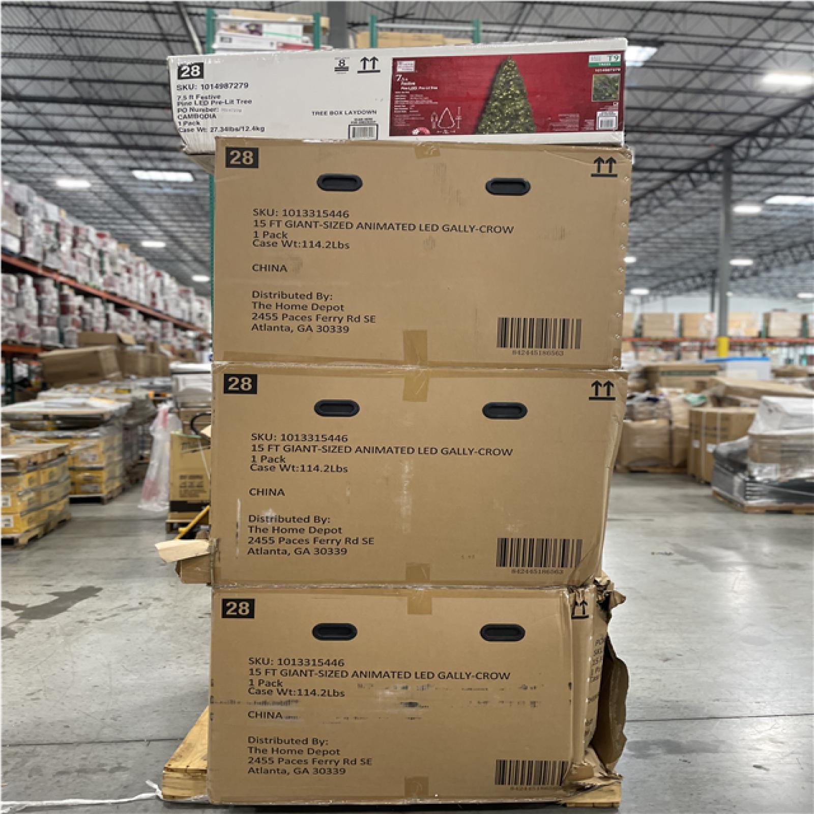 DALLAS LOCATION- AS-IS  MIXED CHRISTMAS TREE & HALLOWEEN DECORATIONS PALLET
