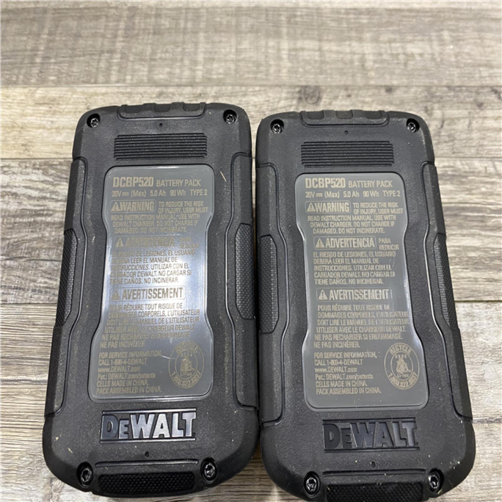 AS-IS DEWALT 20V MAX XR POWERSTACK Lithium-Ion 5.0Ah Battery (2 -Pack)