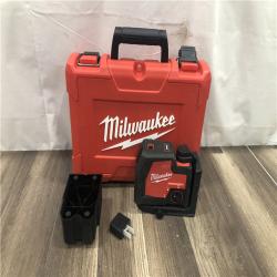 AS-IS Milwaukee Green 100 ft. Cross Line and Plumb Points Rechargeable Laser Level with REDLITHIUM Lithium-Ion USB Battery and Charger