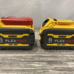 AS-IS DEWALT FLEXVOLT 20V/60V MAX Lithium-Ion 6.0Ah Battery Pack (2 Pack)