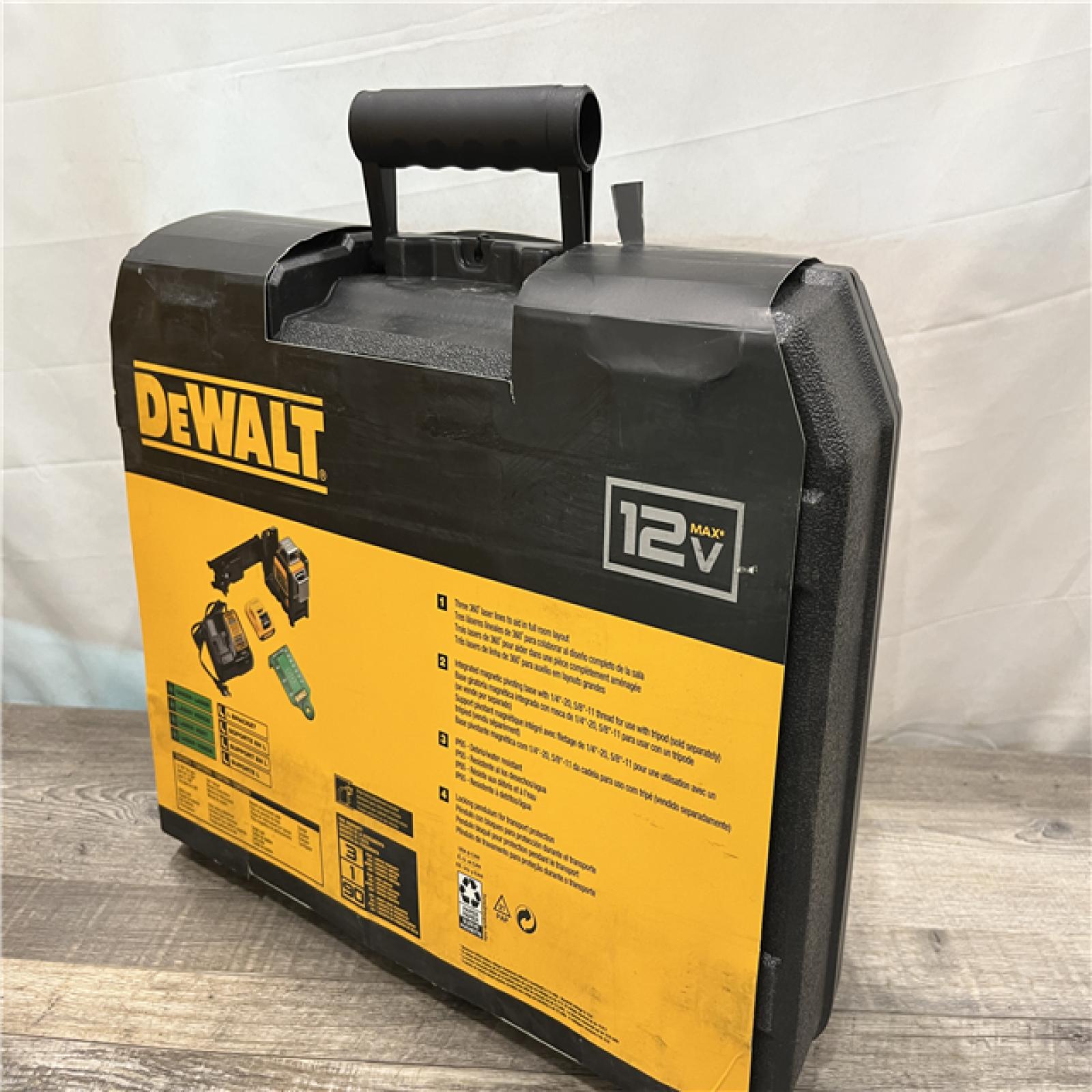 NEW - DEWALT 12V MAX Lithium-Ion 100 ft. Green Self-Leveling 3-Beam 360 Degree Laser Level Kit