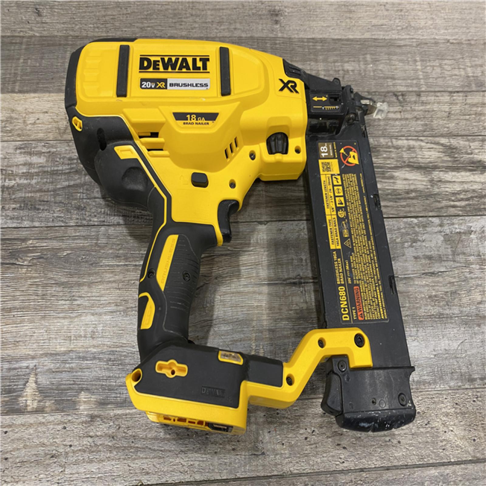 AS-IS DEWALT 20V MAX XR Lithium-Ion Electric Cordless 18-Gauge Brad Nailer (Tool Only)