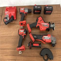 California AS-IS Milwaukee 4-Tool Combo Kit  Includes Rolling Modular Tool Box  (2) Batteries & Charger