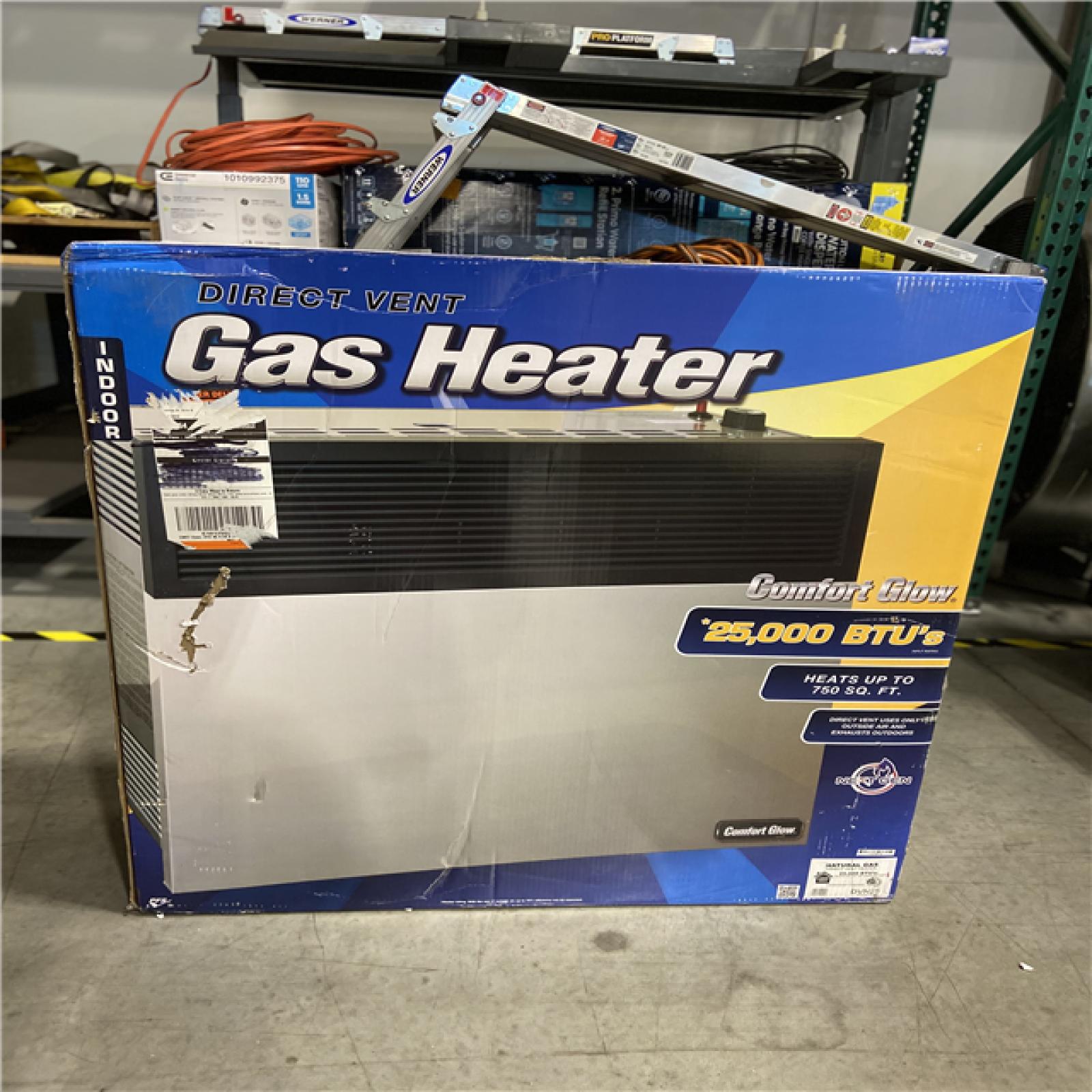 DALLAS LOCATION -Comfort Glow Direct Vent NATURAL Gas Wall Heater/Furnace with Thermostat 25,000 BTU. Professional Vent Kit