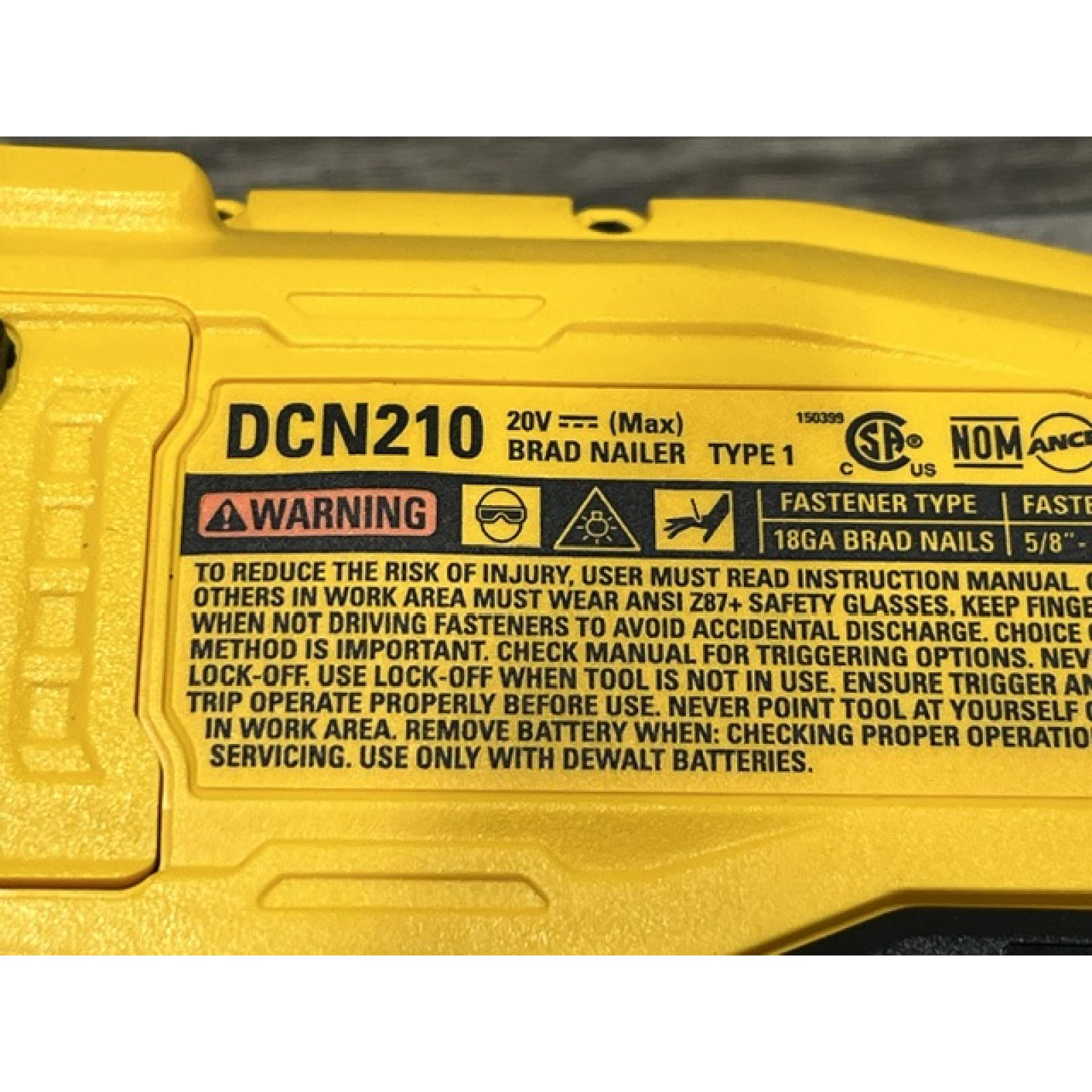 AS-IS DEWALT 20V MAX XR 18 Gauge Cordless Brad Nailer (Tool Only)