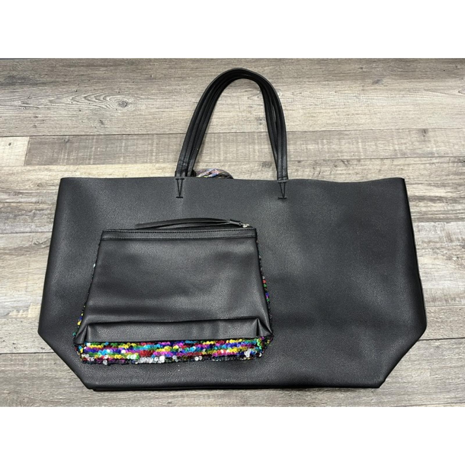 NEW - Victoria's Secret Black Tote Bag with Sequin Purse