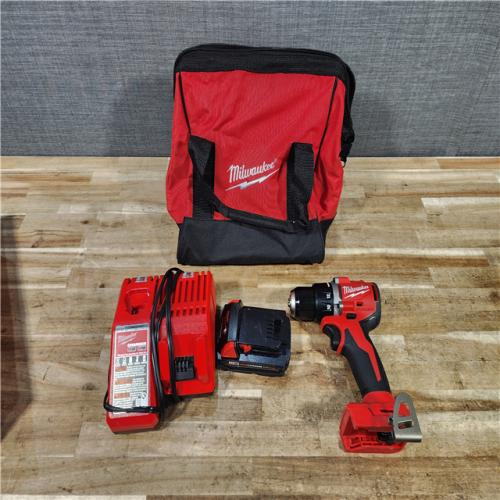 HOUSTON LOCATION - AS - IS Milwaukee 18V Lithium-Ion Brushless Cordless 1/2 in. Compact Drill/Driver with kit