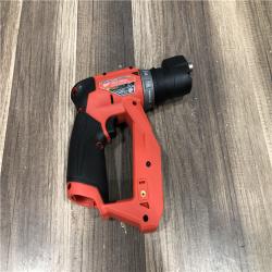 AS-IS Milwaukee FUEL 12V Lithium-Ion Brushless Cordless 4-in-1 Installation 3/8 in. Drill Driver with 4 Tool Head (Tool-Only)