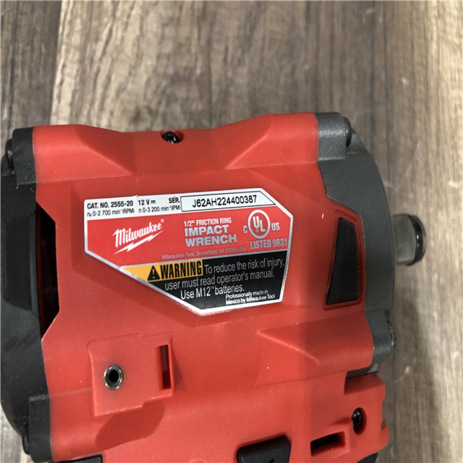 AS-IS Milwaukee FUEL 12V Lithium-Ion Brushless Cordless Stubby 1/2 in. Impact Wrench (Tool-Only)