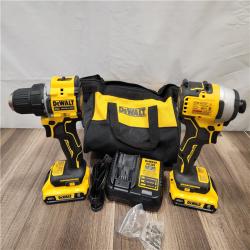AS-IS DEWALT ATOMIC 20-Volt MAX Lithium-Ion Cordless Combo Kit (2-Tool) with (2) 2.0Ah Batteries, Charger and Bag