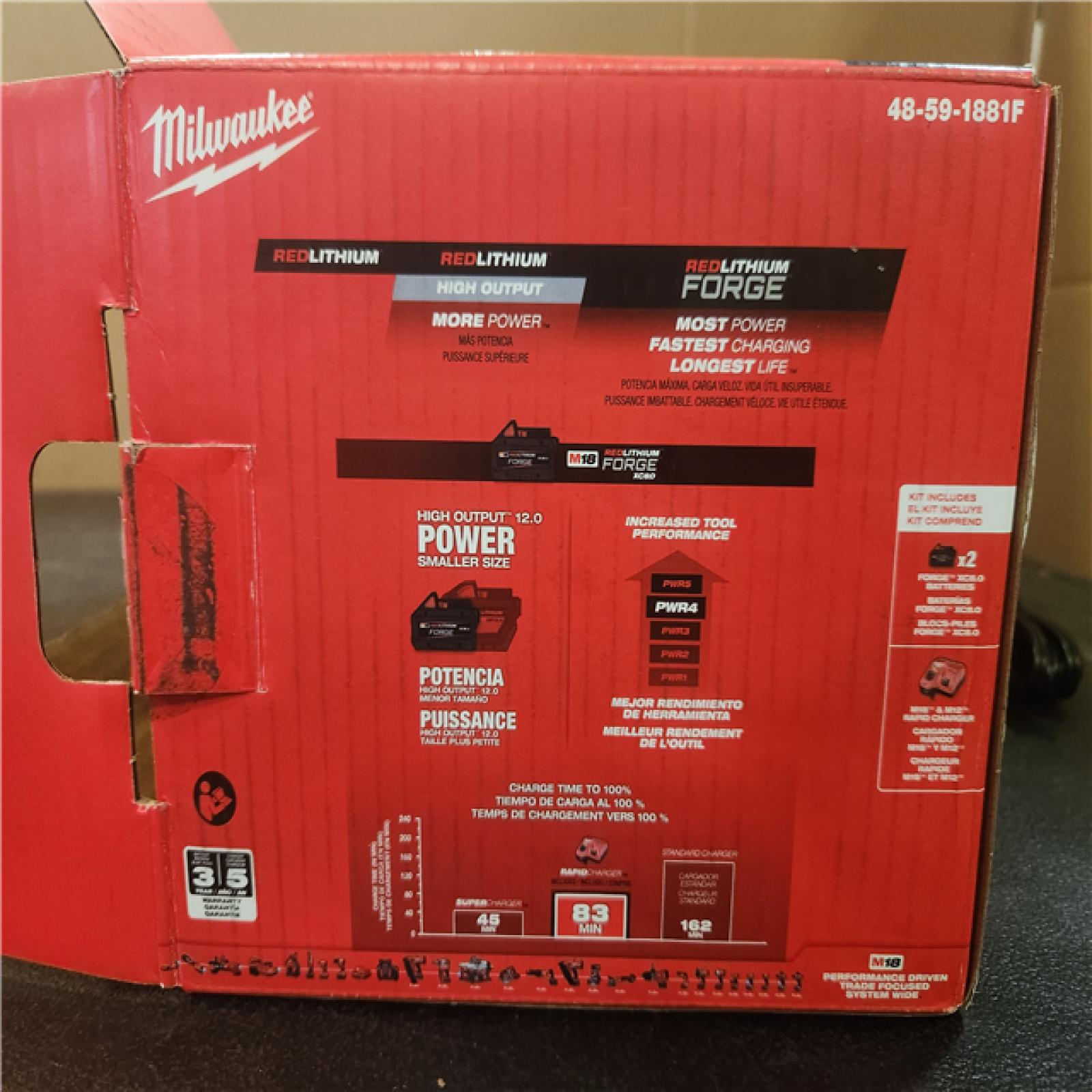 Phoenix NEW Milwaukee M18 18-Volt Lithium-Ion REDLITHIUM FORGE Starter Kit with (2) 8. 0Ah Battery and Rapid Charger