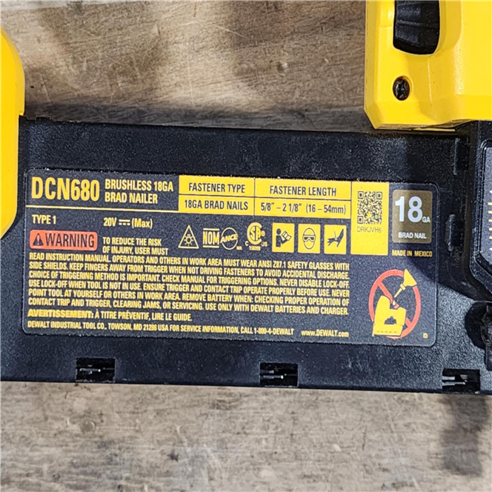 HOUSTON LOCATION - AS-IS DeWalt 20V MAX XR Lithium-Ion Electric Cordless 18-Gauge Brad Nailer (Tool Only)