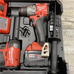 AS-IS Milwaukee FUEL 18V Lithium-Ion Brushless Cordless Hammer Drill and Impact Driver Combo Kit