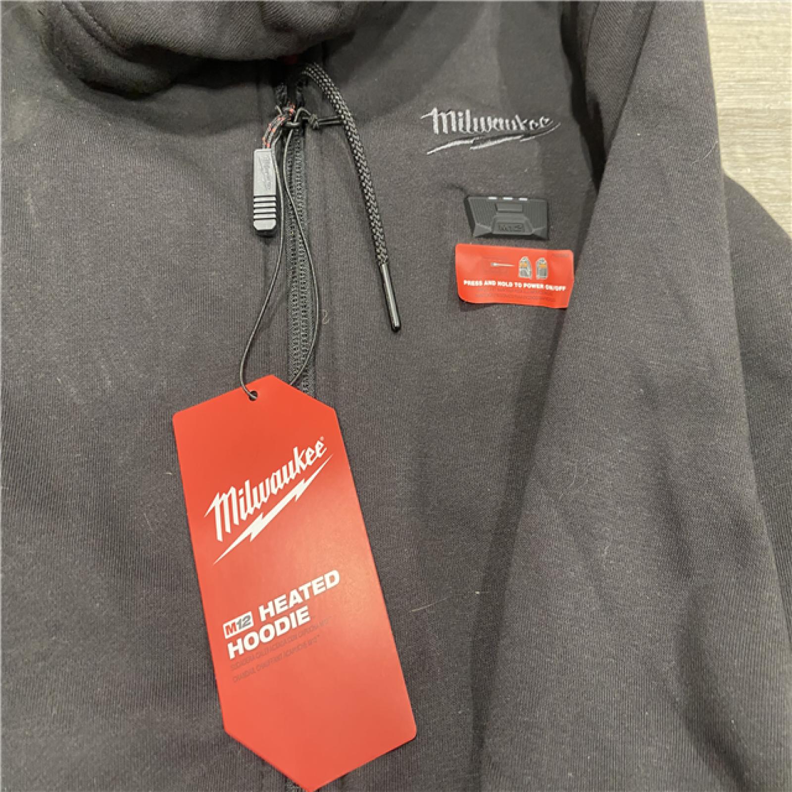 AS-IS Milwaukee Men's Large 12-Volt Lithium-Ion Cordless Black Heated Jacket Hoodie Kit