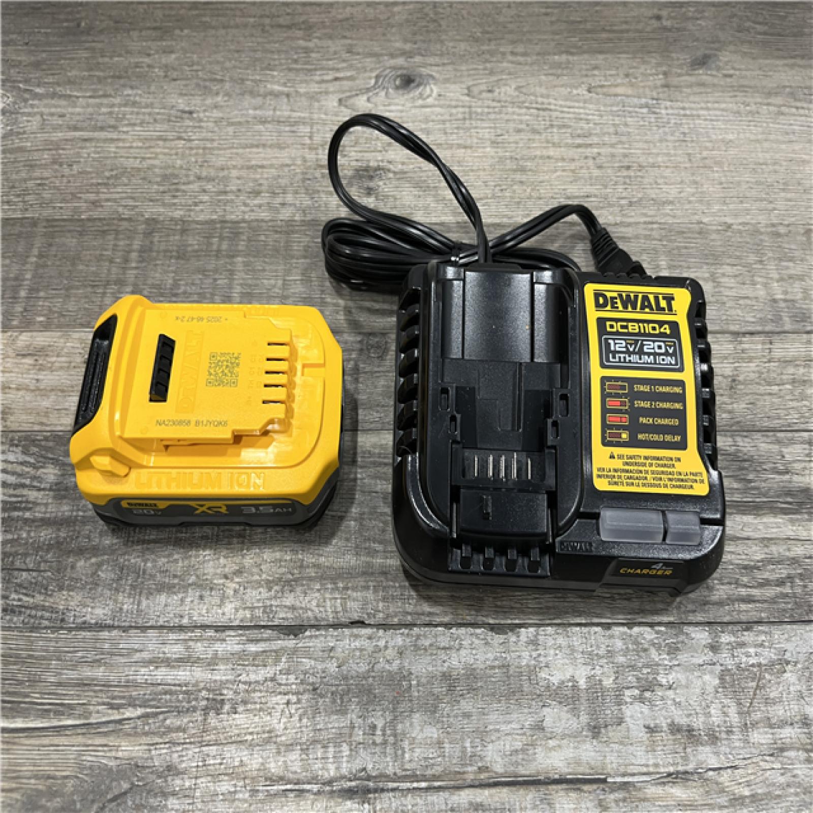 AS-IS DEWALT 20V MAX XR POWERSTACK Lithium-Ion Battery Starter Kit with 3.5Ah Battery and Charger