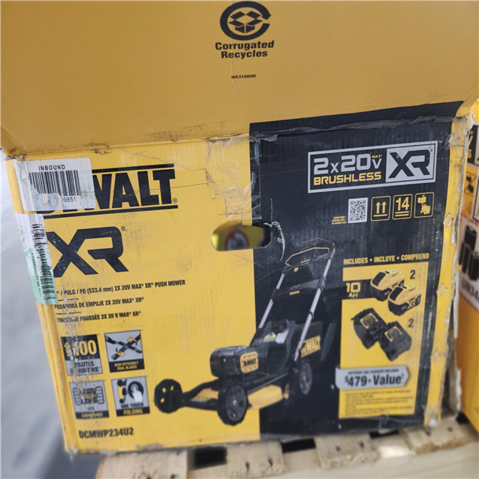 Dallas Location - As-Is DEWALT 2x20V MAX 21 in.Lawn Mower Kit with (2) 10 Ah Batteries and Chargers