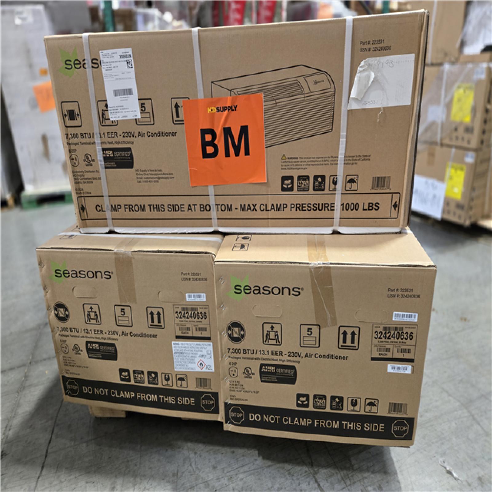 DALLAS LOCATION - SEASONS 7 300 AIR CONDITIONER PALLET- (3 UNITS)