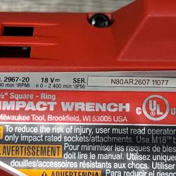 AS-IS Milwaukee FUEL 18V Lithium-Ion Brushless Cordless 1/2 in. Impact Wrench w/Friction Ring Kit