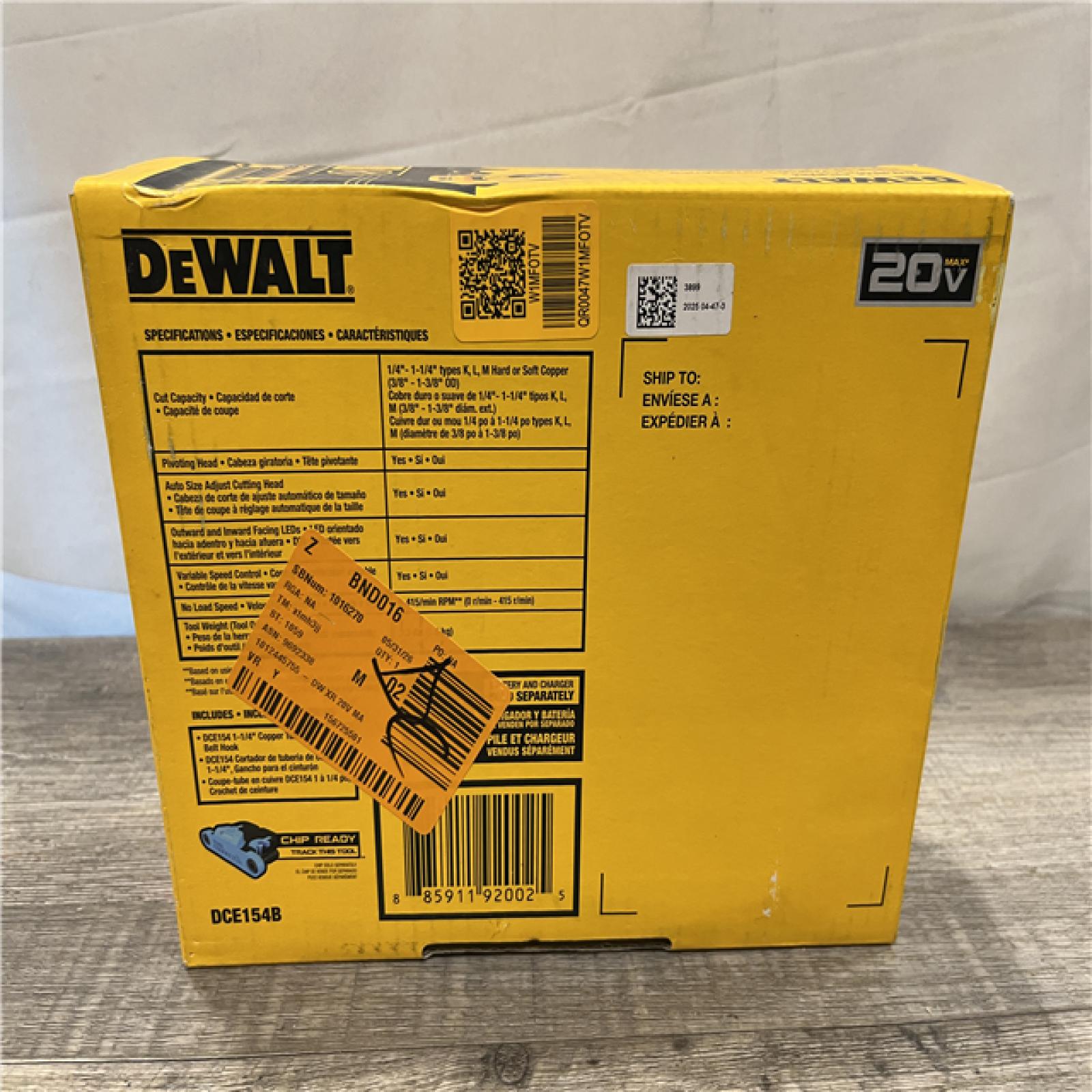 NEW - DEWALT 20-Volt MAX XR Copper Cutter (Tool Only)