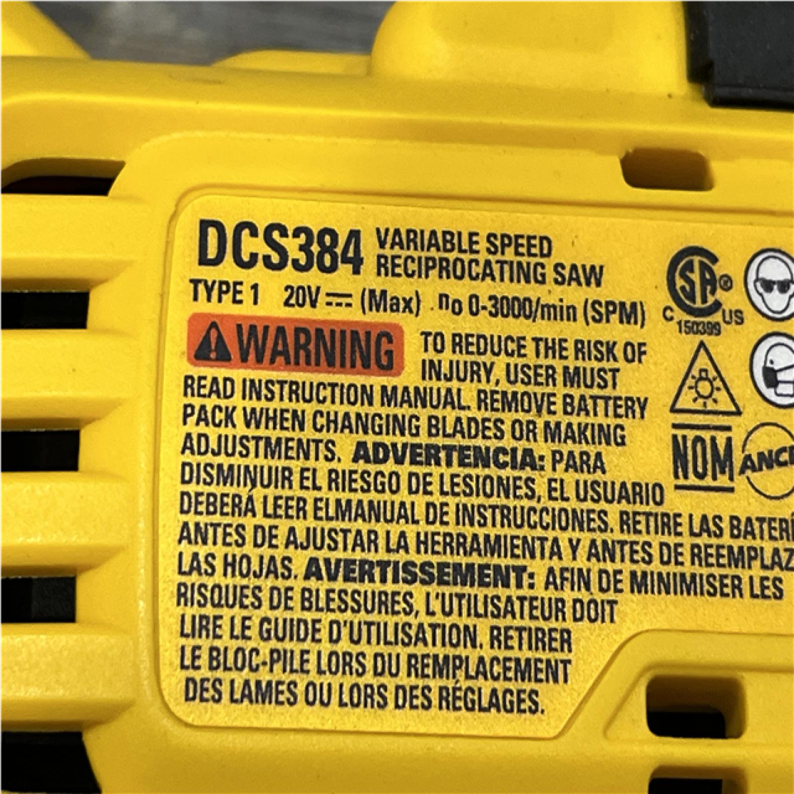 AS-IS DEWALT 20-Volt XR Cordless Reciprocating Saw (Tool Only)