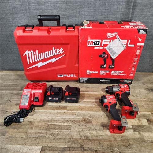 HOUSTON LOCATION - AS-IS (APPEARS LIKE NEW) Milwaukee FUEL 18V Lithium-Ion Brushless Cordless Hammer Drill and Impact Driver Combo Kit