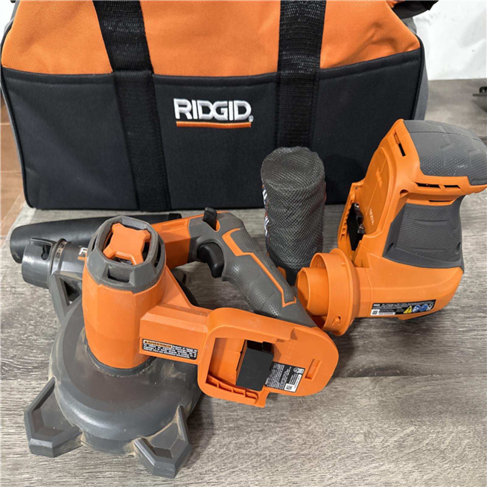 California AS-IS Ridgid 18V 8-Tool Combo Kit  Includes (2) Batteries  Charger & Bag