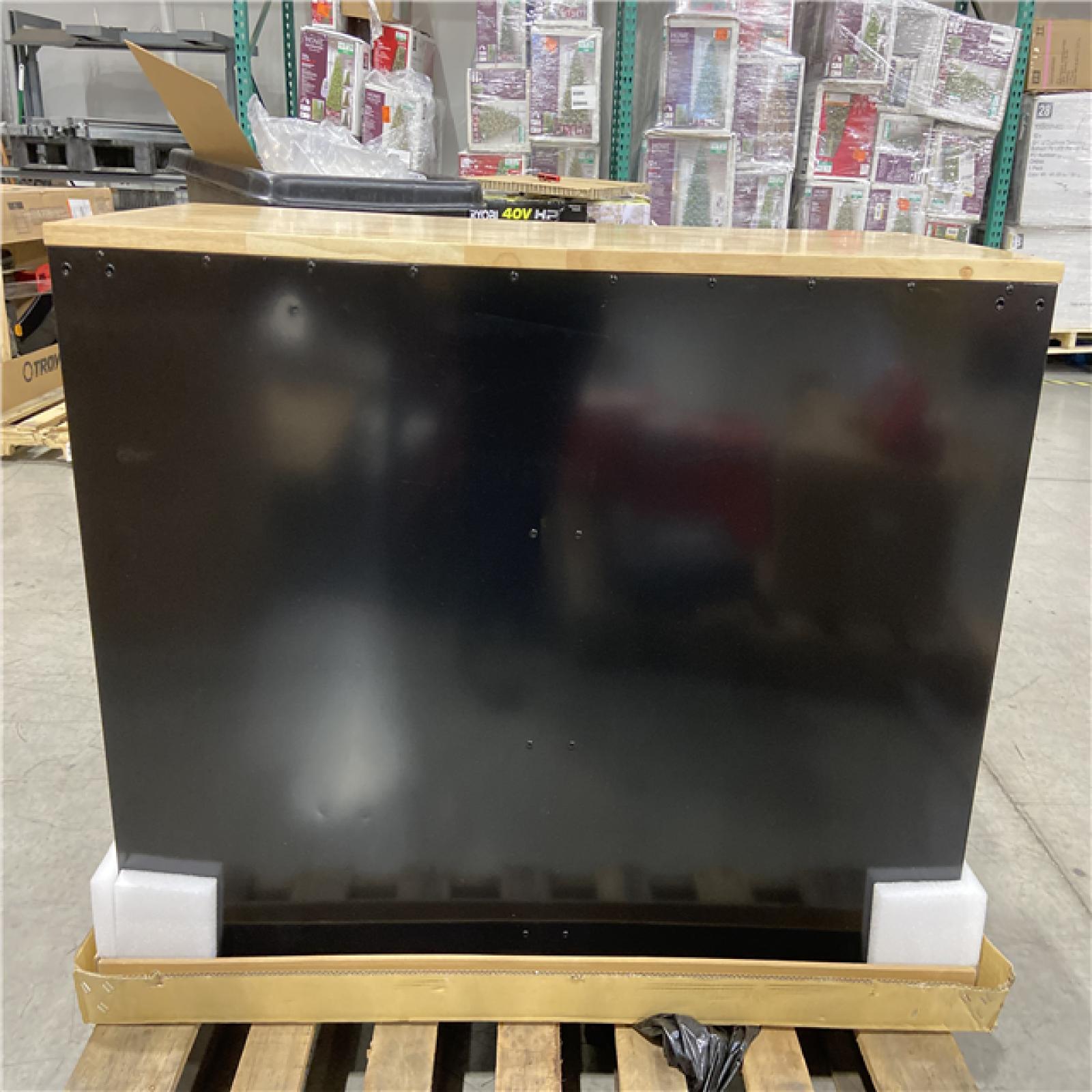 DALLAS LOCATION  - Husky Tool Storage 46 in. W x 18 in. D 9-Drawer Mobile Workbench Cabinet in Gloss Black