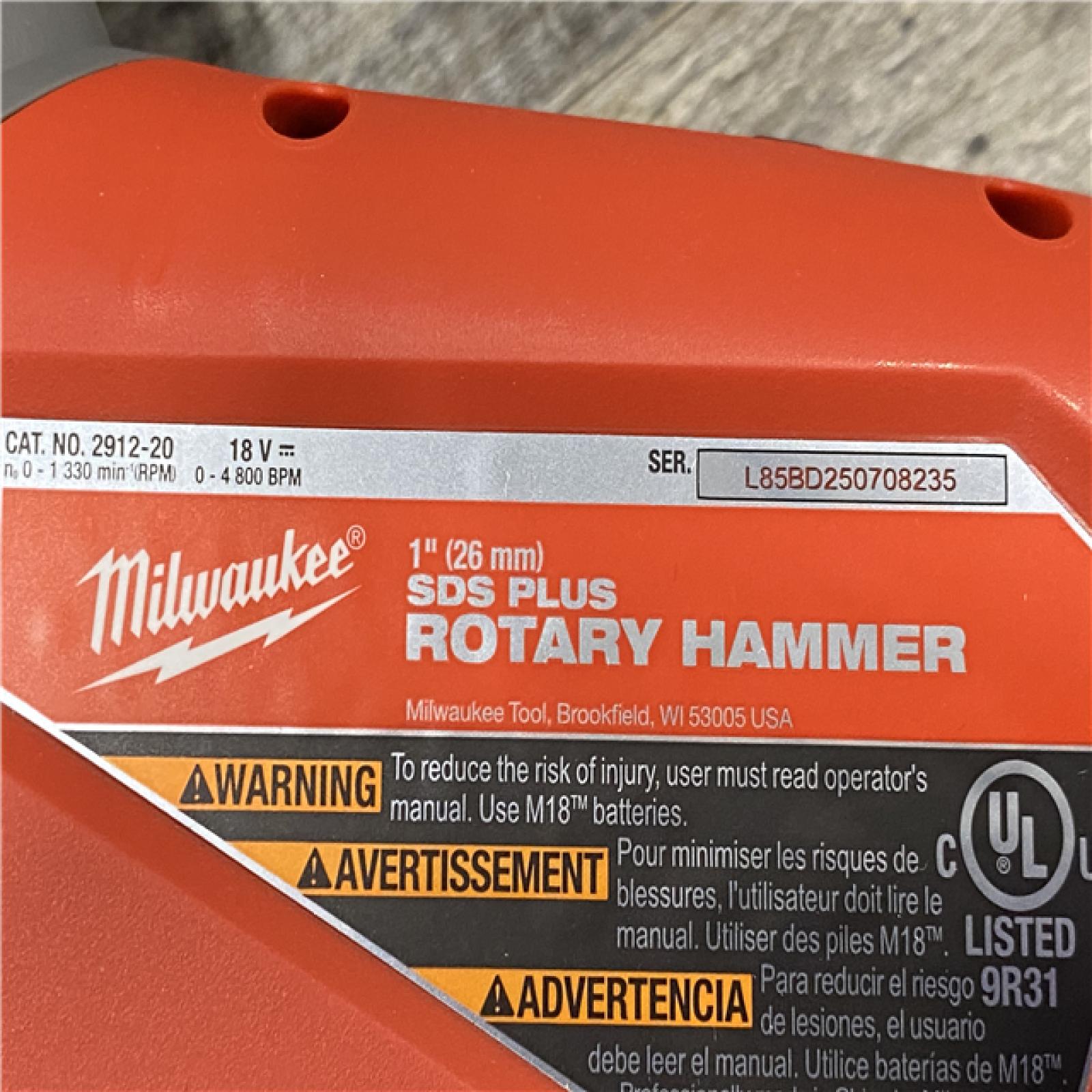 AS-IS Milwaukee FUEL 18V Lithium-Ion Brushless Cordless 1 in. SDS-Plus Rotary Hammer (Tool-Only)