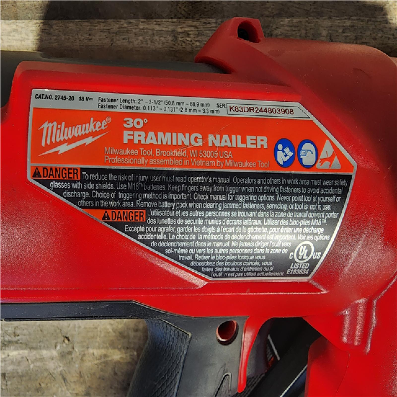 HOUSTON LOCATION - AS-IS Milwaukee M18 FUEL 30 Degree Framing Nailer (TOOL ONLY)