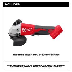 NEW - Milwaukee 18V Lithium-Ion Brushless Cordless 4-1/2 in./5 in. Grinder w/Paddle Switch (Tool-Only)