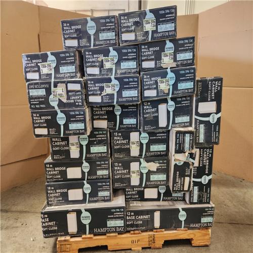 Phoenix AS-IS Mixed Hampton Bay Wall, Bridge & Base Cabinet Pallet